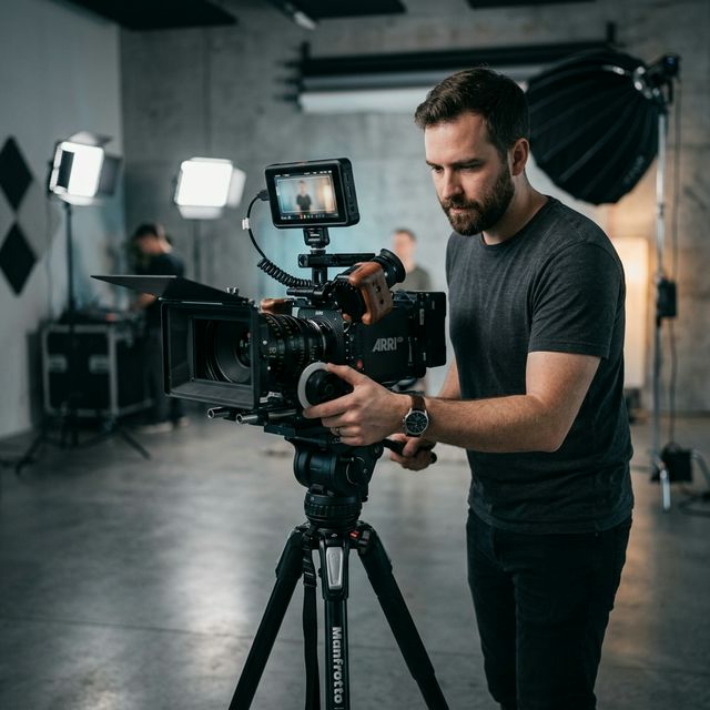 Videographer with camera